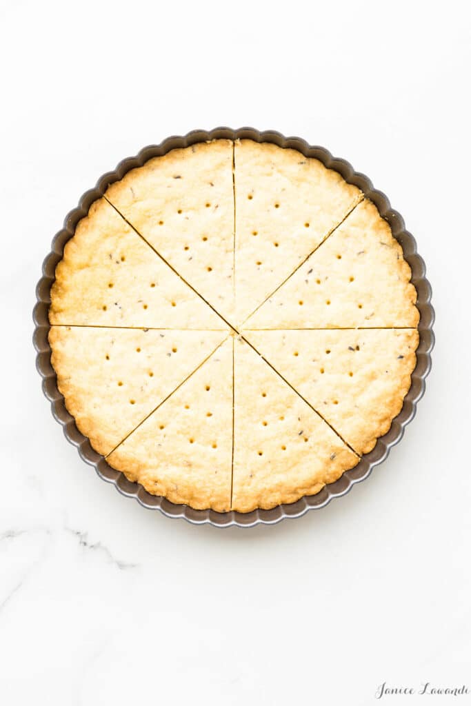 Lavender shortbread cookies dipped in white chocolate - The Bake School