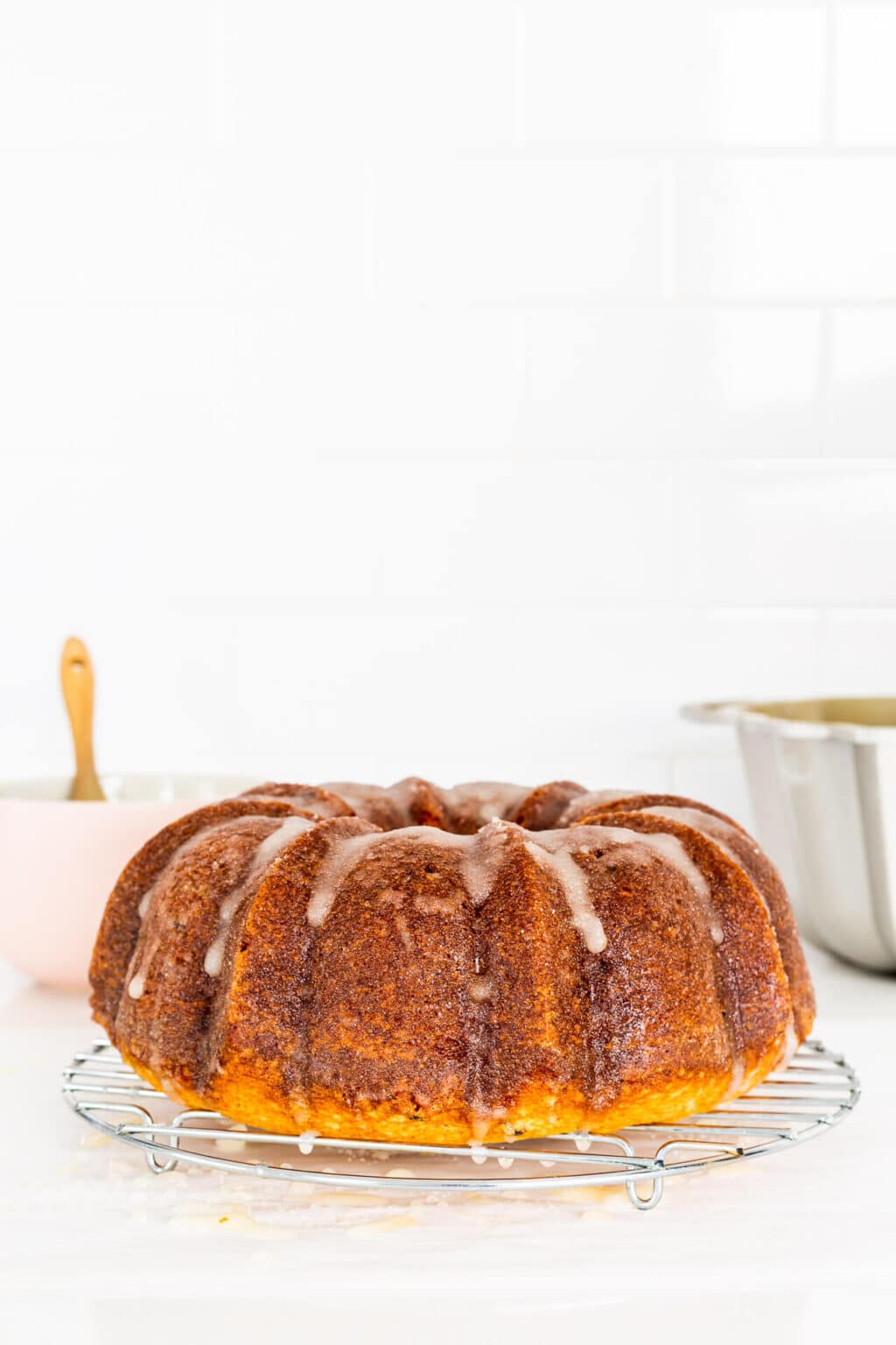 Eggnog pound cake with rum glaze The Bake School