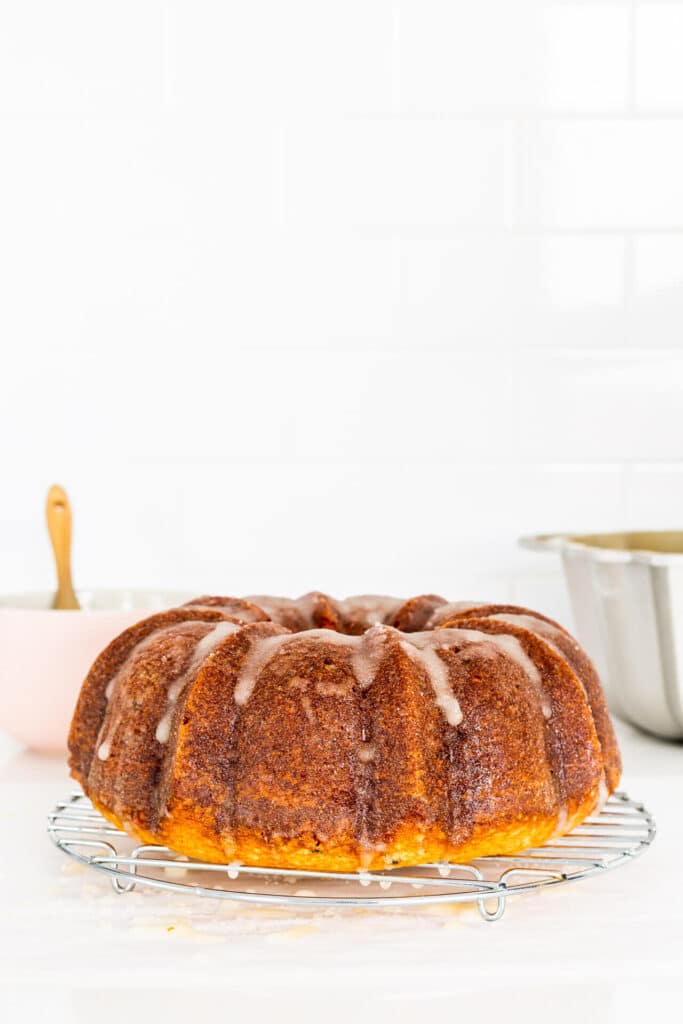 Eggnog pound cake with rum glaze The Bake School