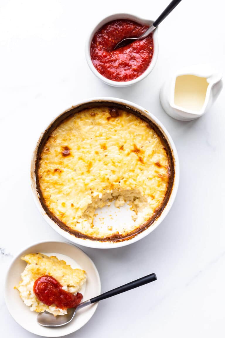 Oven baked rice pudding with jam The Bake School