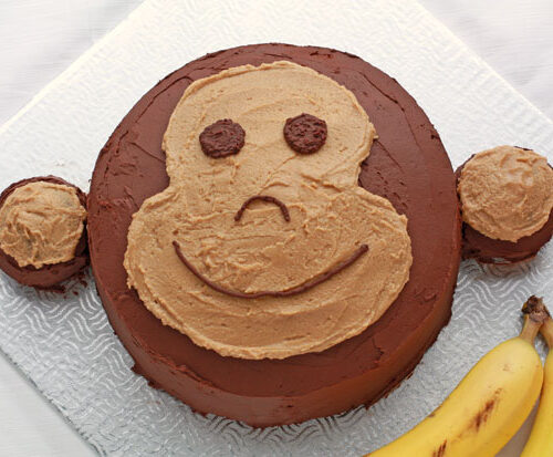 Monkey Cake Banana Cake With Chocolate Ganache And Peanut Butter Frosting The Bake School