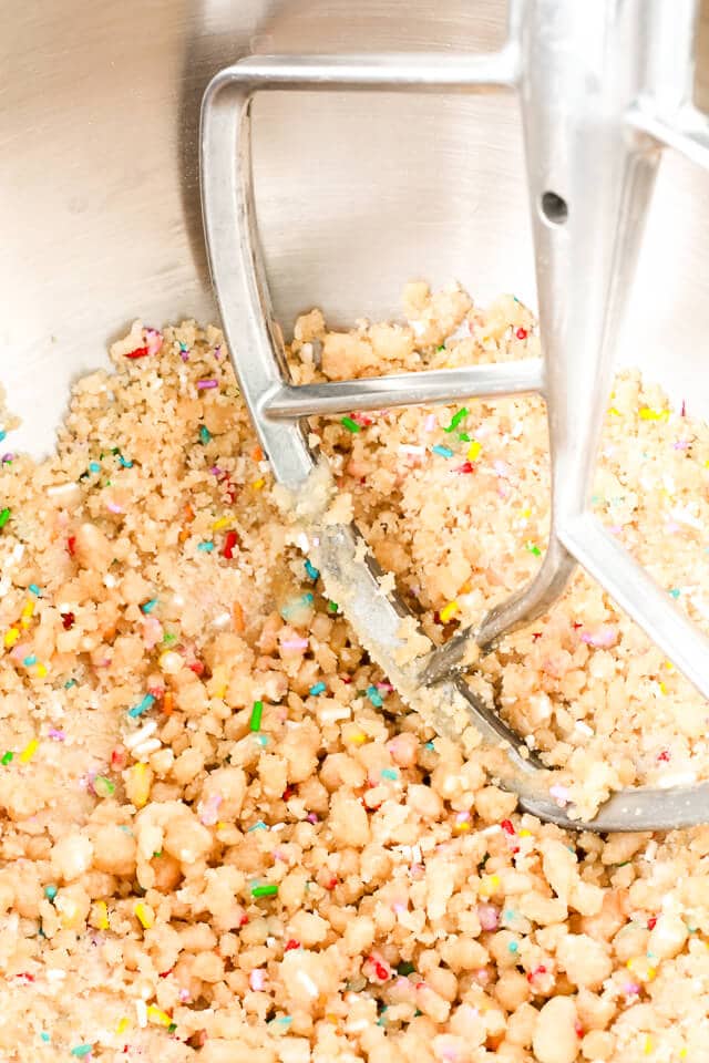 How to make birthday cake crumbs in a stand mixer with paddle attachment