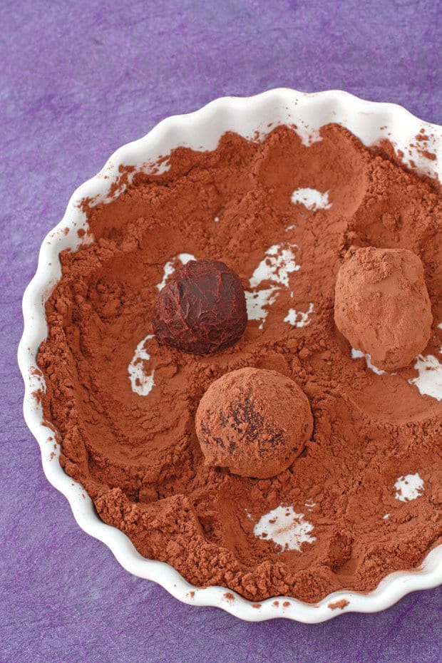 Earl Grey tea bread with French blue chocolate ganache