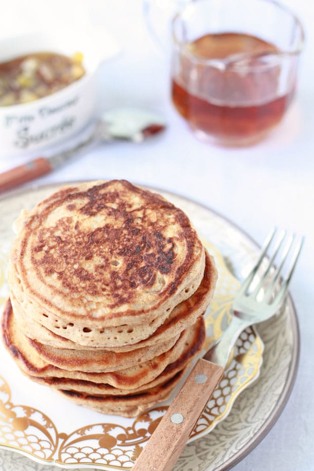 Spiced buttermilk pancakes stack