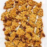 Homemade granola clusters, broken up into large chunks