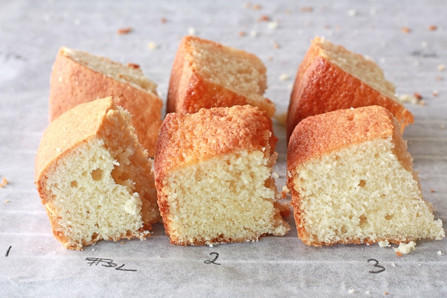 Comparing three Vanilla cake crumb to find the best vanilla cake recipe ever