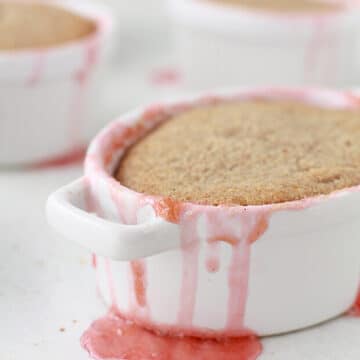 Rhubarb pudding cakes freshly baked