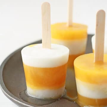 Homemade Coconut mango popsicles