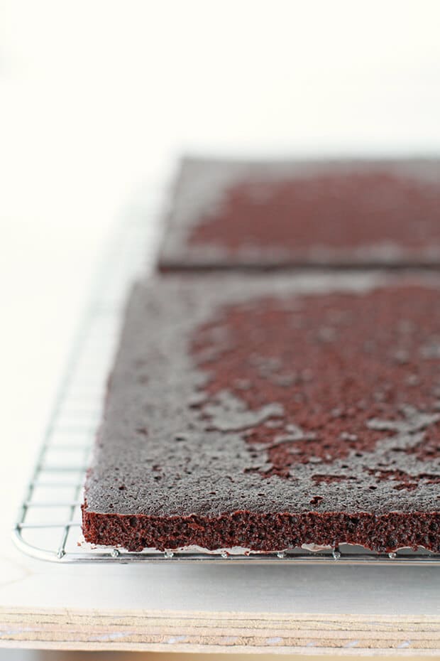 Thin chocolate cake layers for homemade ice cream sandwiches