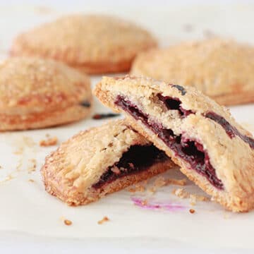 Homemade blueberry hand pies with a fresh blueberry filling