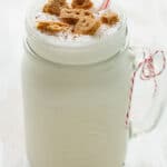 Spiked eggnog milkshake topped wtih crumbled graham crackers for a festive holiday drink
