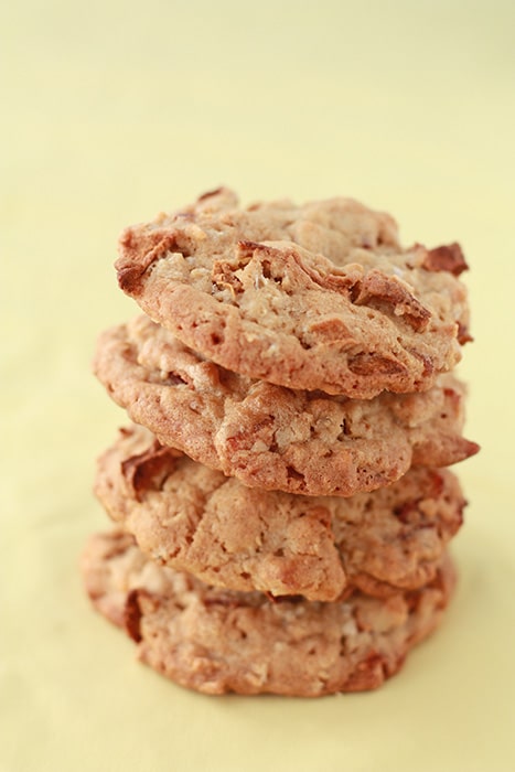 A stack of bacon whiskey apple cookies.