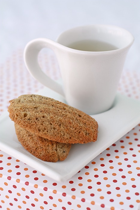 jasmine tea madeleines with a cup of tea