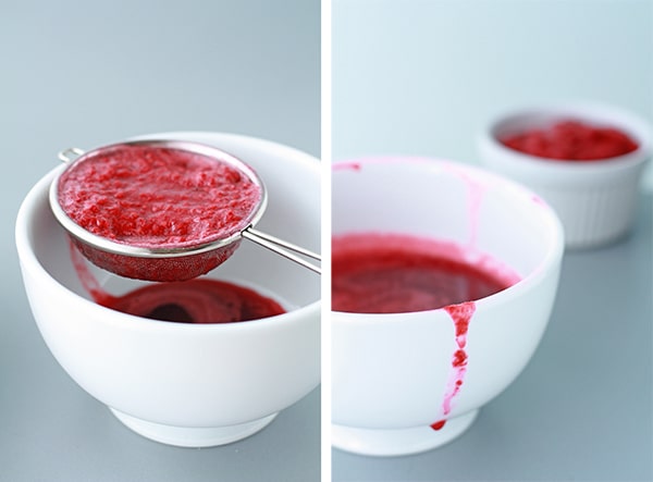 homemade concentrated raspberry puree strained to remove seeds