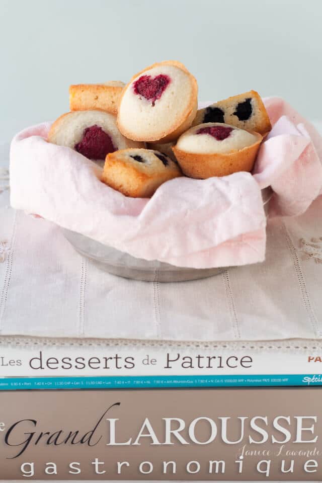 Basket of berry financiers