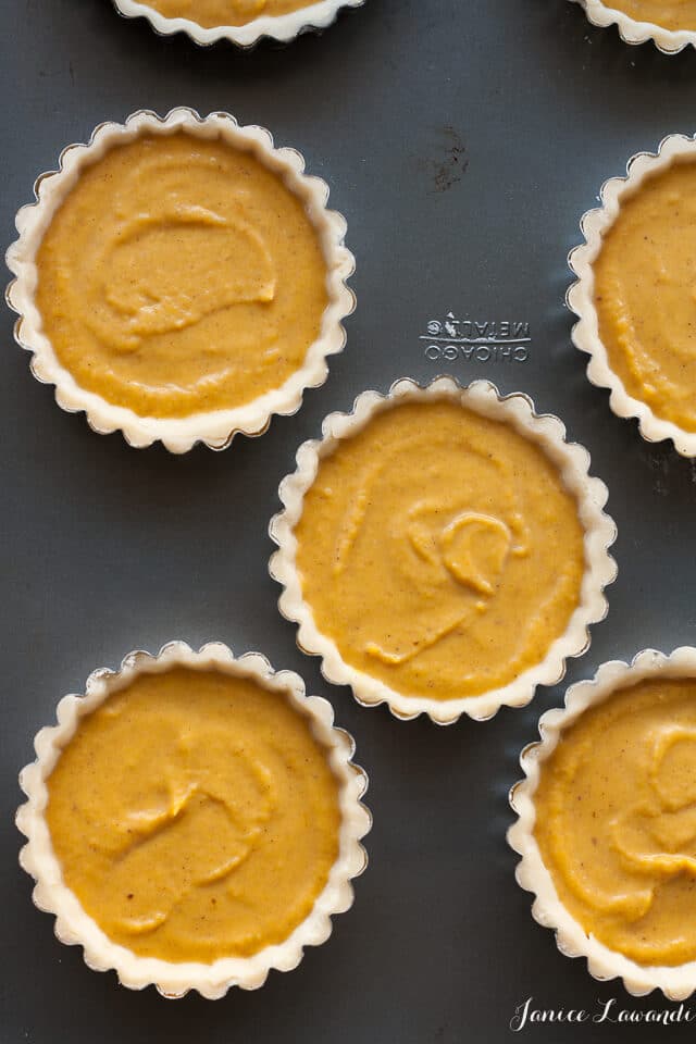 Pumpkin tarts ready for the oven