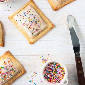 Homemade pop tarts with rhubarb apple filling and sprinkles