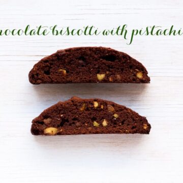 Chocolate biscotti with pistachios