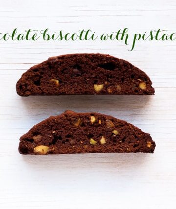 Chocolate biscotti with pistachios