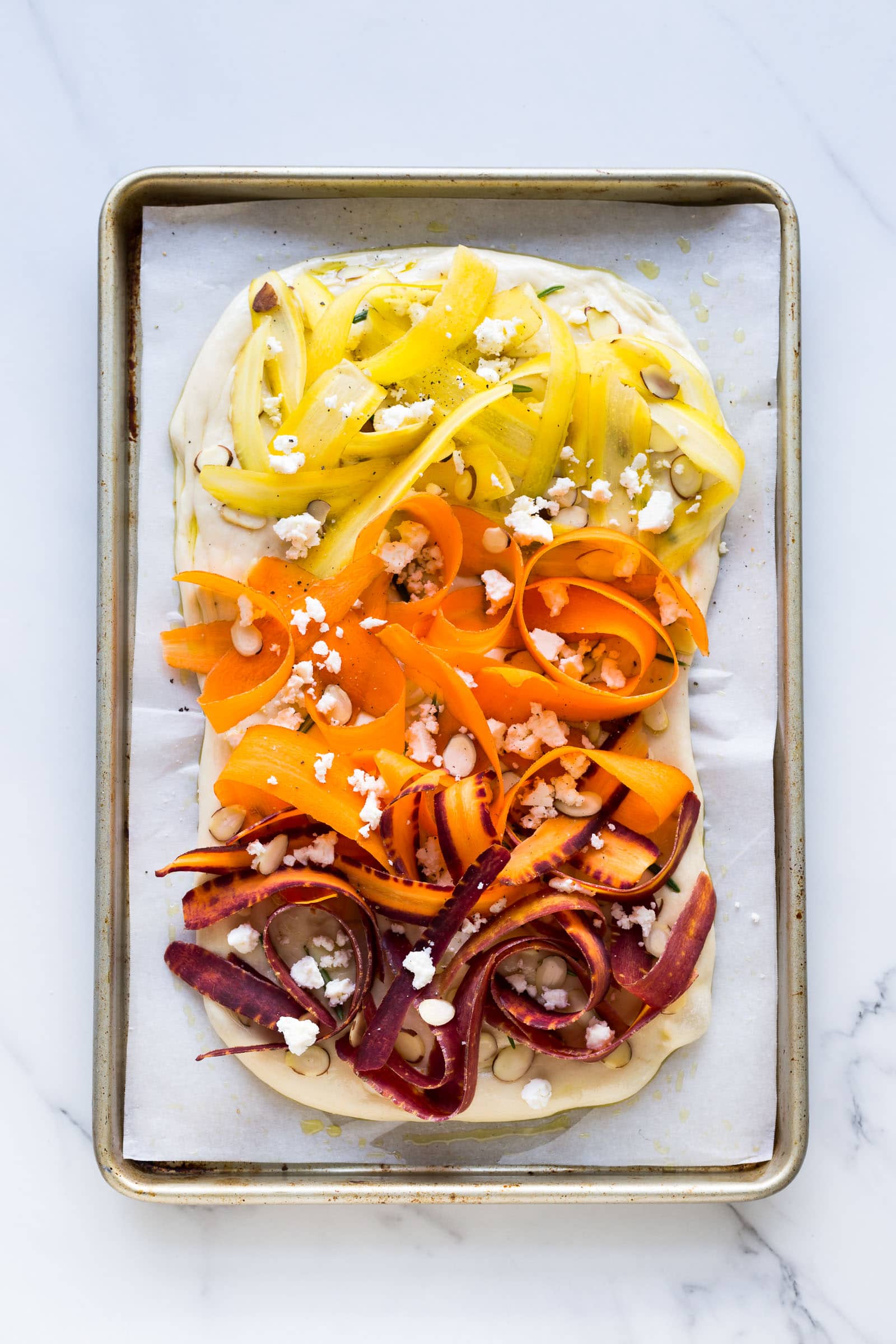 carrot focaccia before baking