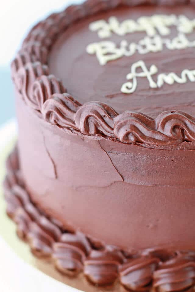 Chocolate Caramel Cake With Chocolate Frosting And Caramel Filling Between The Layers 