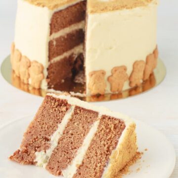 sliced spice cake with cream cheese frosting