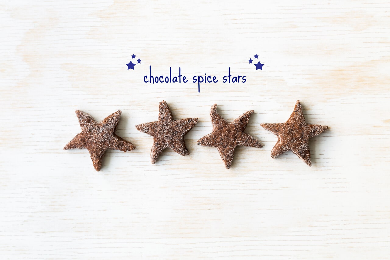 star shaped Chocolate spice cookies