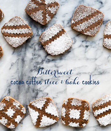 Bittersweet cocoa coffee slice and bake cookies