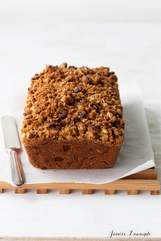 Brandy apple cake like an apple coffee cake with streusel on top