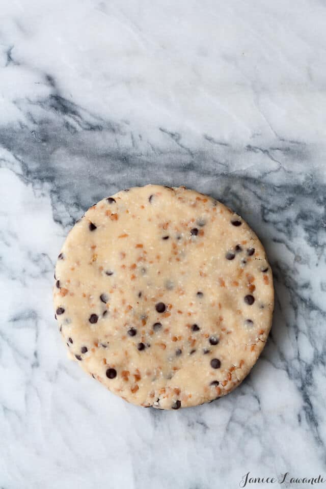 Toffee chocolate coconut cookie dough