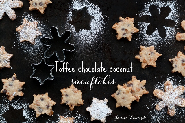 Toffee chocolate coconut snowflakes