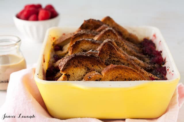 bread pudding with coffee creme anglaise