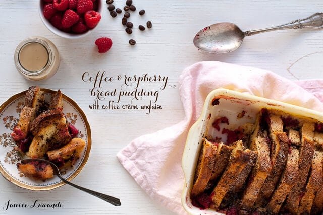 raspberry coffee bread pudding