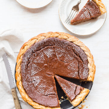 Apple butter pie - Stencil pie with powdered sugar to give it a lacy pattern