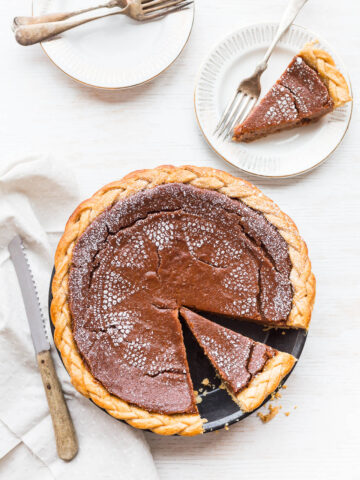 Apple butter pie - Stencil pie with powdered sugar to give it a lacy pattern