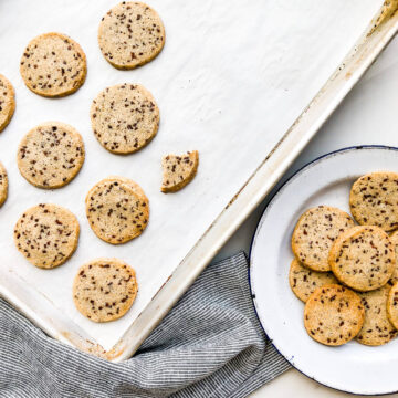 a sheet pan of shortbread cookies