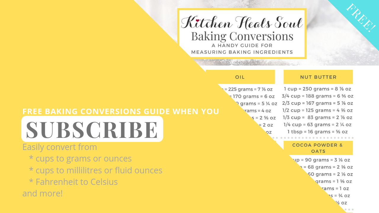 Subscribe to receive free baking ingredients conversion guide