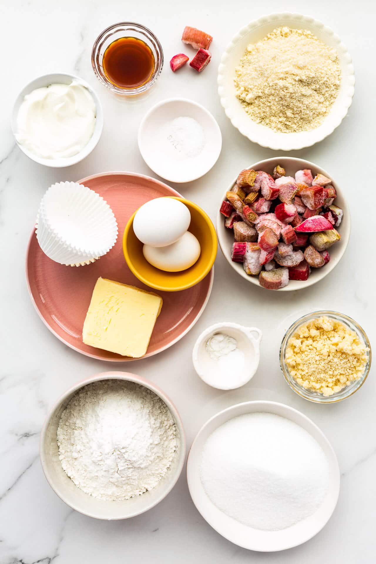 Rhubarb muffins with sour cream and streusel - The Bake School