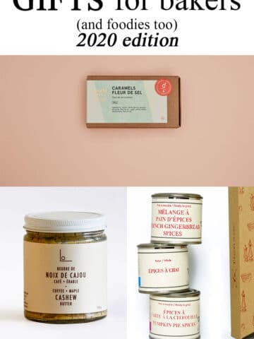 Gifts for bakers 2020 editions featuring caramels, cashew butter, and spices