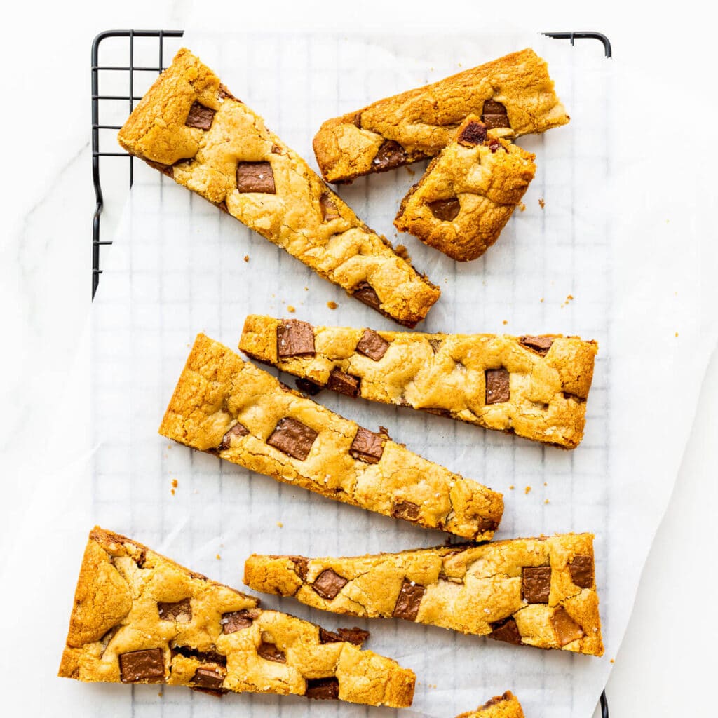 Chewy Toffee Blondies with Skor The Bake School