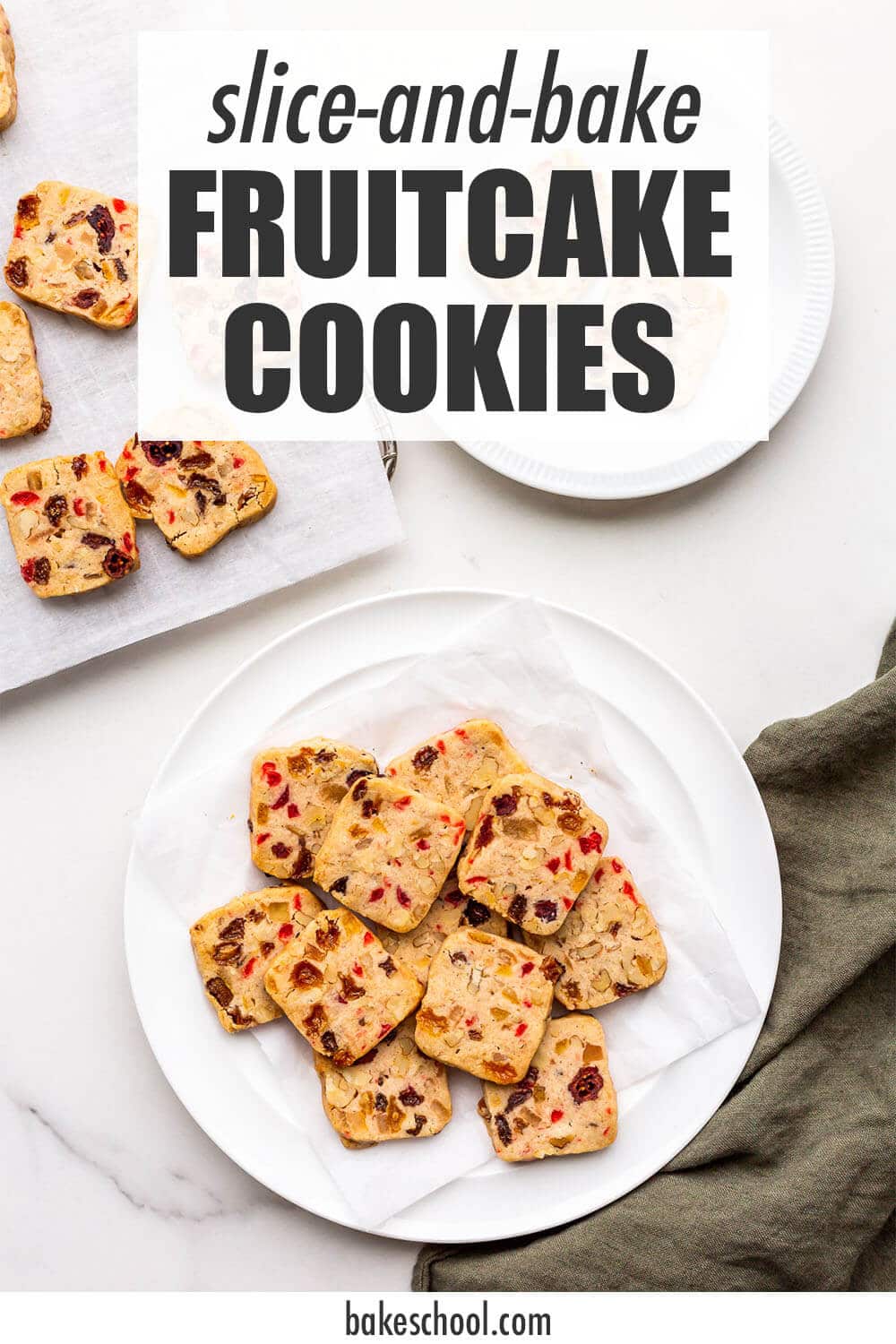 A plate of fruitcake cookies ready to be served.