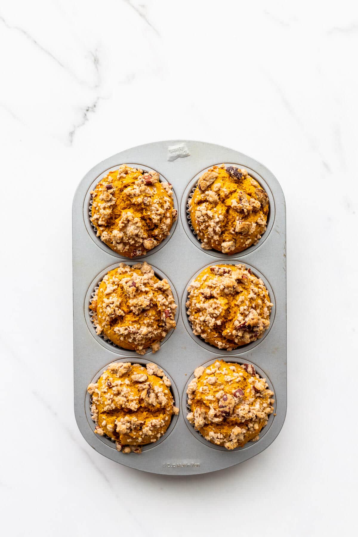 Pumpkin muffins after baking.