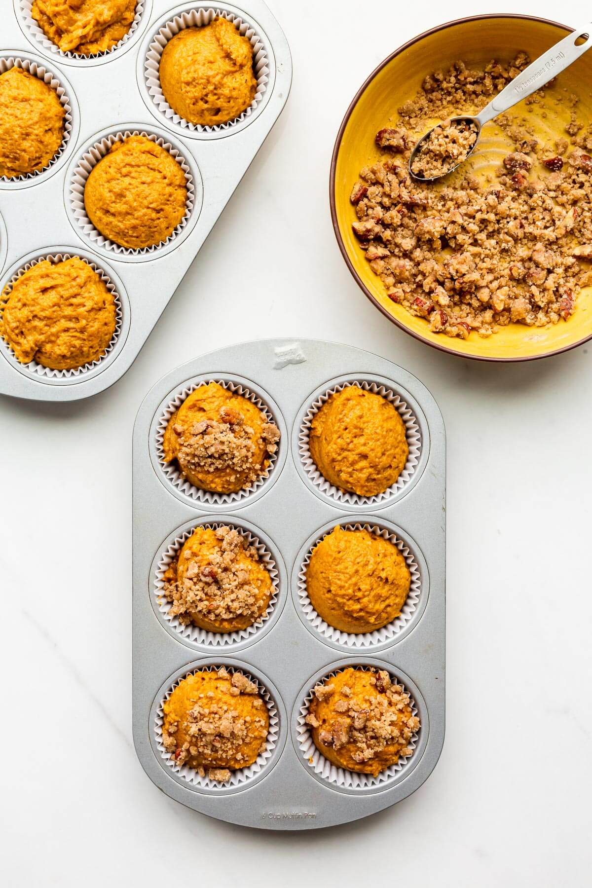 Pumpkin muffins before baking.