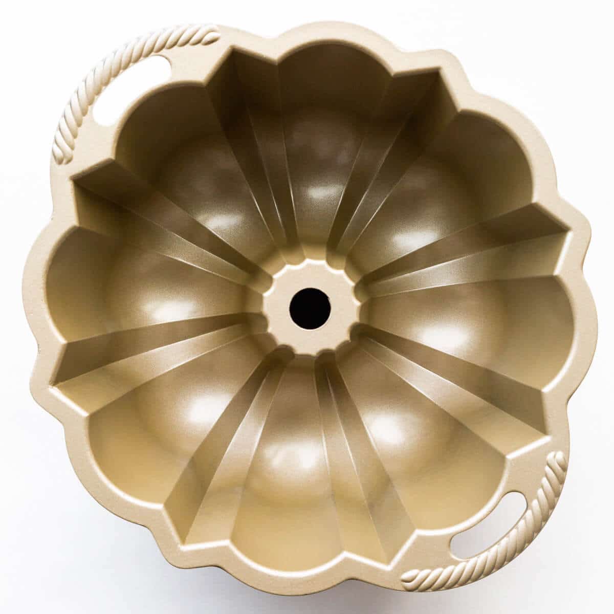 A bundt pan for baking bundt cakes.