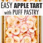 Freshly baked apple tart with puff pastry crust.