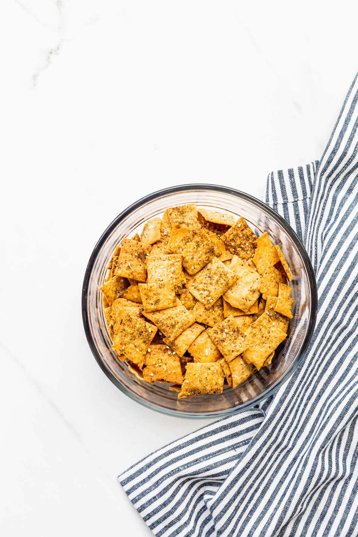 A bowl of homemade crackers.