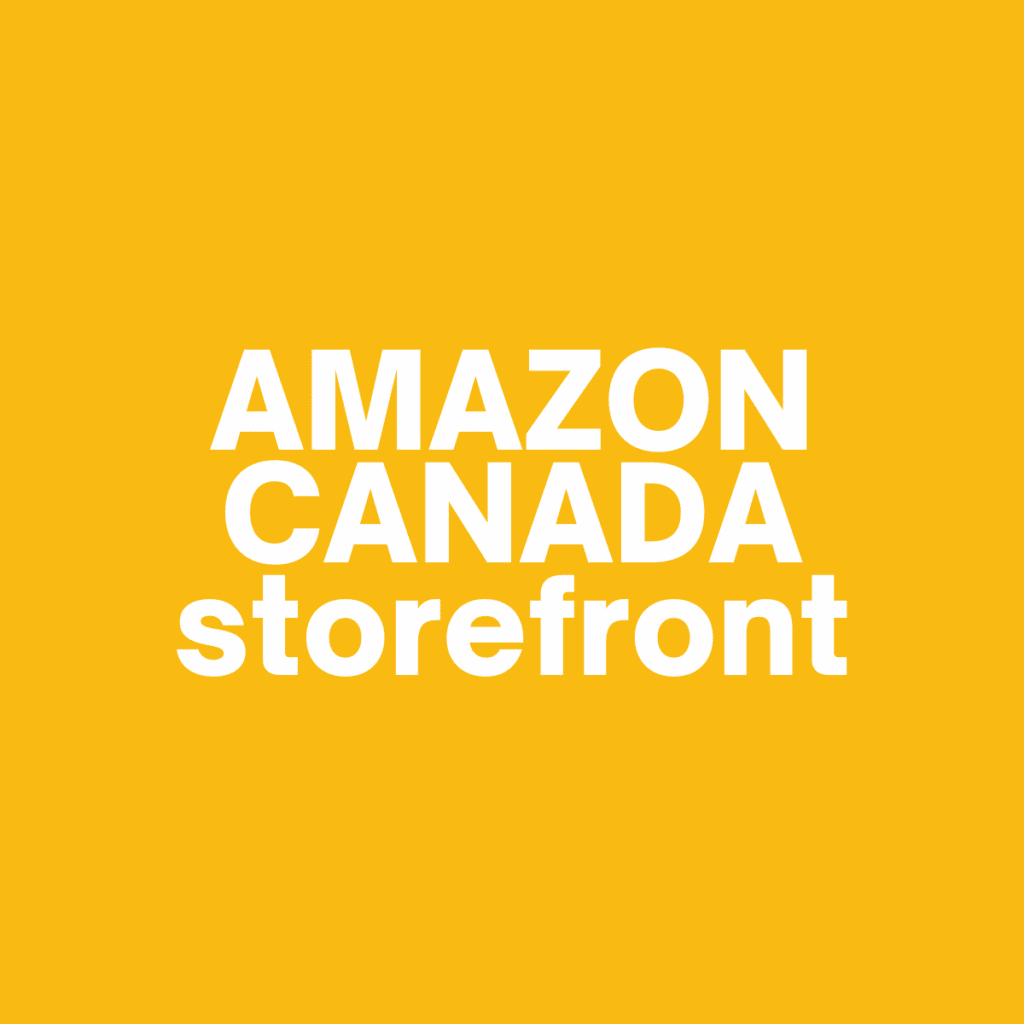 Yellow graphic advertising Amazon Canada storefront.