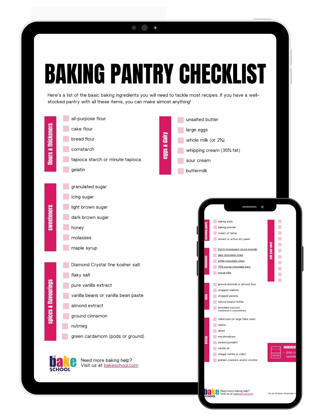 Baking ingredients list - The Bake School