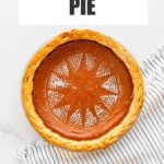 Apple butter pie with braided pie crust edge.