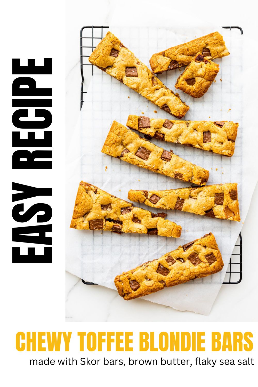 Chewy Toffee Blondies with Skor The Bake School